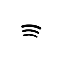 a white spotify logo on a black background